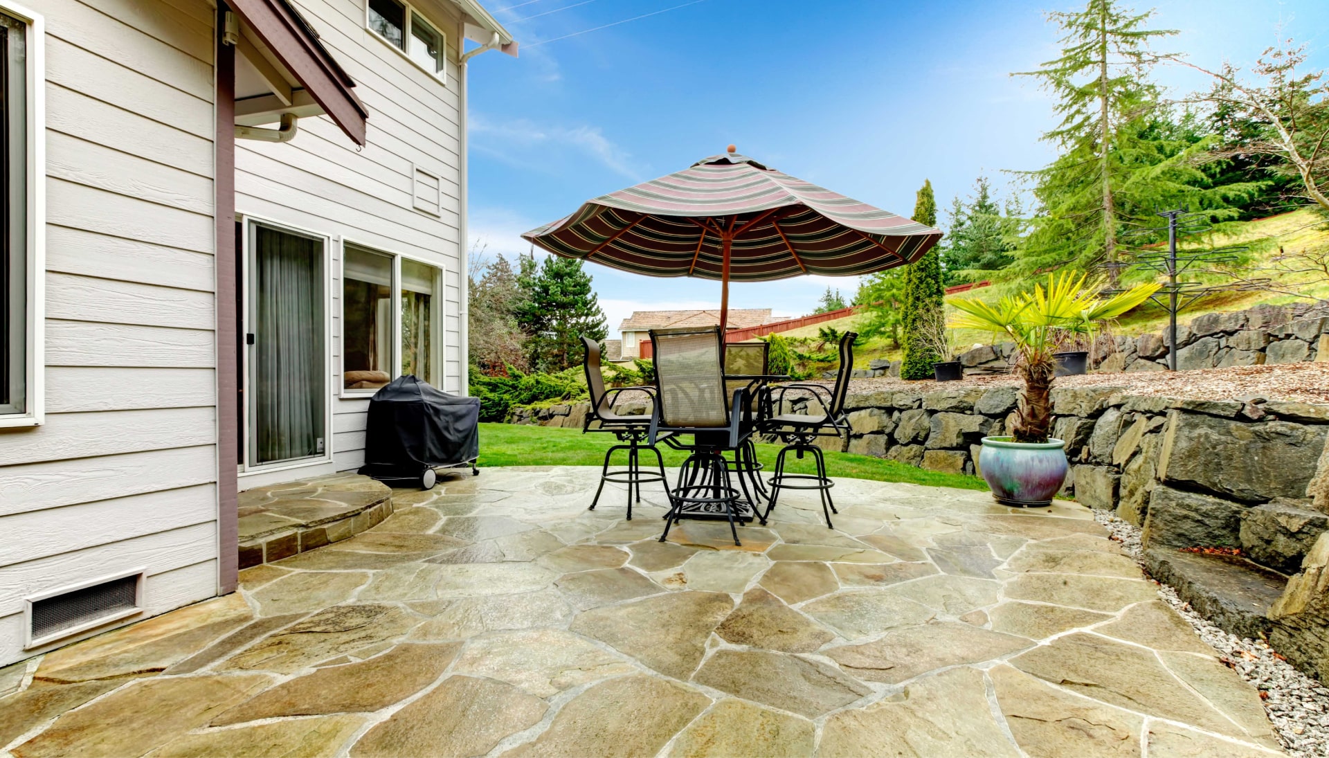 Beautifully Textured and Patterned Concrete Patios in Tacoma, Washington area!